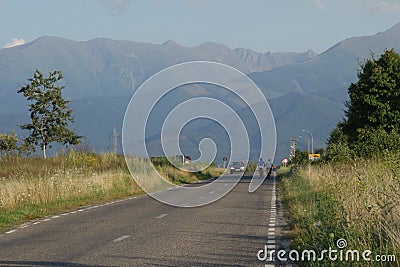 Road in Brasov county in Romania Stock Photo