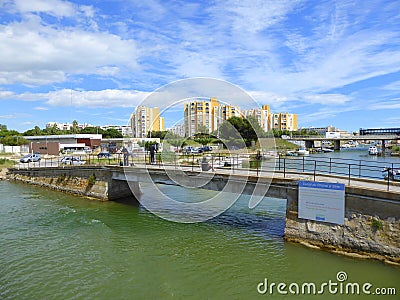 Road bridge crossing French canal Editorial Stock Photo