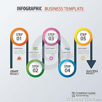 Road business timeline infographic template. Vector illustration Vector Illustration