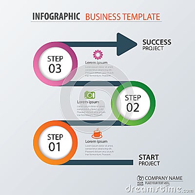 Road business timeline infographic template. Vector illustration Vector Illustration