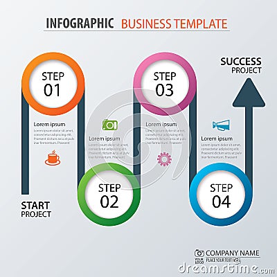 Road business timeline infographic template. Vector illustration Vector Illustration