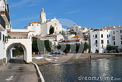 Road at Cadaques on the Costa Brava coast Stock Photo