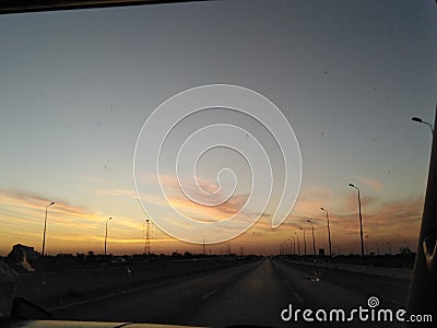 The Road from Cairo to Alexandria, Egypt Stock Photo
