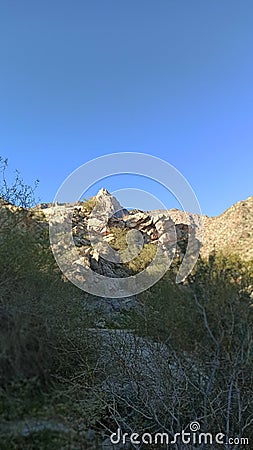 Road canyon Guadalupe baja California hiking spring vacation mountain Creek relax desert Stock Photo