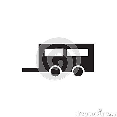 Road caravan icon vector sign and symbol isolated on white background, Road caravan logo concept Vector Illustration