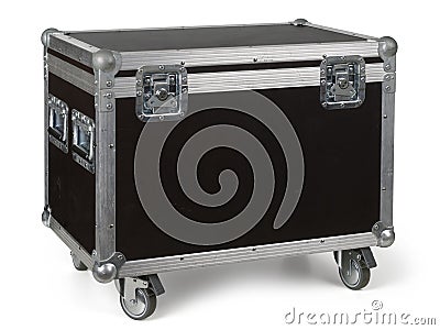 Road case or flight case on wheels Stock Photo