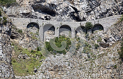 Road on the cliff Stock Photo