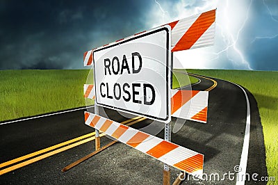 Road closed Stock Photo