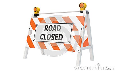 Road Closed Barricade Construction Stock Photo