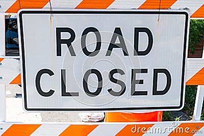 Road closed sign. Stock Photo