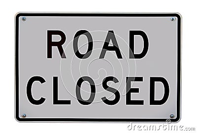 Road closed sign Stock Photo