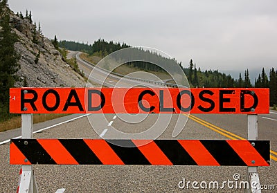 Road Closed Sign Stock Photo