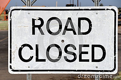 Road Closed Sign Editorial Stock Photo