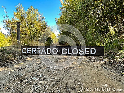 road closed to the pass in argentine patagonia Stock Photo