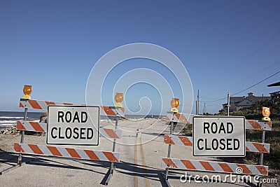 Road Closure Sign Editorial Stock Photo