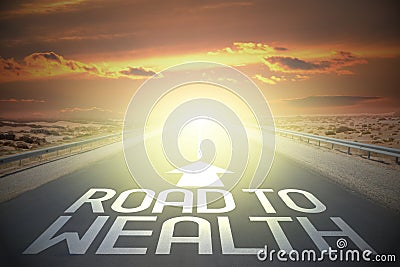 Highway/ road concept - road to wealth Stock Photo