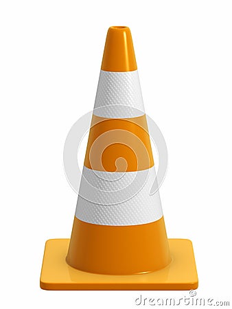 Road Cone with reflective band Stock Photo