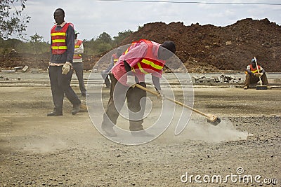 Road construction in Kenya Editorial Stock Photo