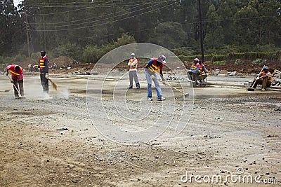 Road construction in Kenya Editorial Stock Photo