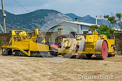 Road machinery Stock Photo