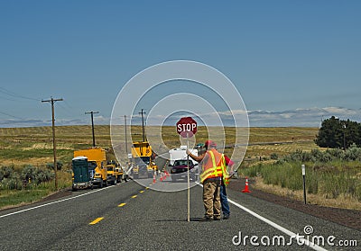 Road Construction, Washington State Editorial Stock Photo