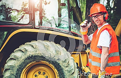 Road Construction Worker Stock Photo