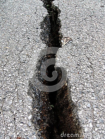 Road crack Stock Photo