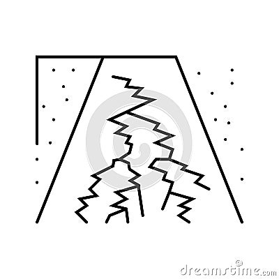 road crack disaster line icon vector illustration Cartoon Illustration