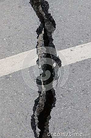 Road cracked Stock Photo