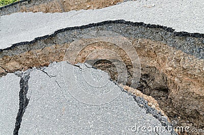 Road cracked Stock Photo