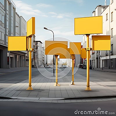 Road crosswalks with prominent signs Stock Photo