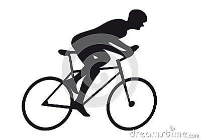 Road Cycling Cyclist Bicyclist Cycle Race Icon Silhouette. Vector Illustration