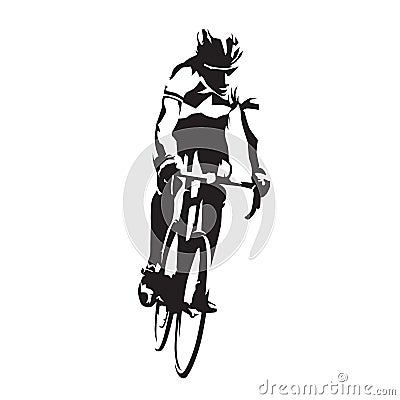 Road cyclist on his bike, vector silhouette Vector Illustration