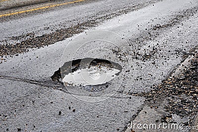 Road Damage Stock Photo