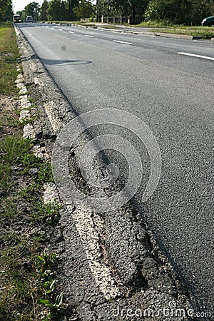 Road damage Stock Photo