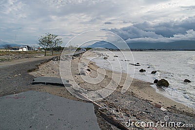 Road Damage After Tsunami And Earthquake In Palu On 28 September 2018 Editorial Stock Photo