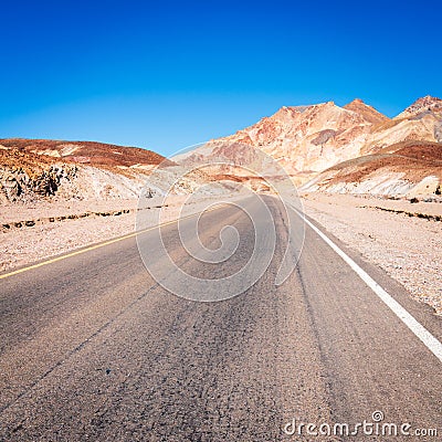 Road through Death Valley Stock Photo