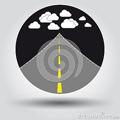Road Design Icon And Clouds Stock Photo