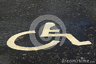 Road disable sign Stock Photo