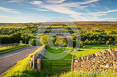 Road down to Stanhope in the North Pennines Stock Photo