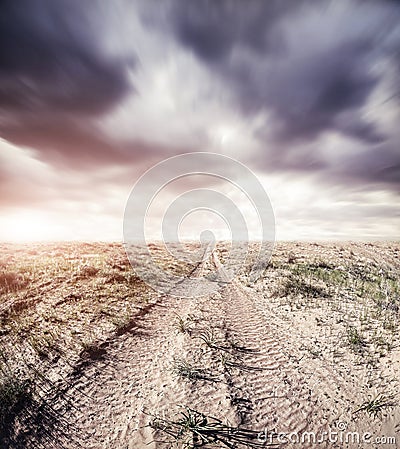 Road and dramatic sky Stock Photo