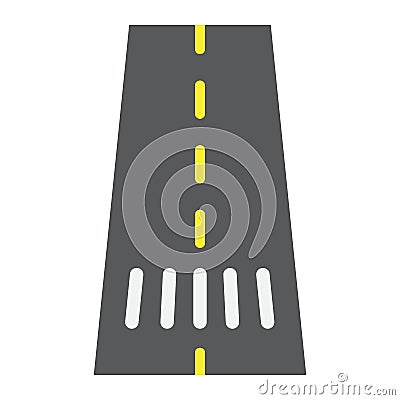 Road flat icon, asphalt and traffic, way sign Vector Illustration