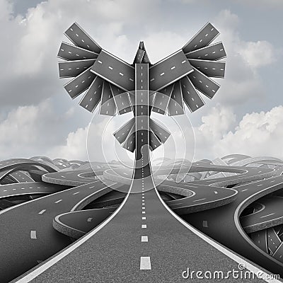 Road Freedom Concept Cartoon Illustration