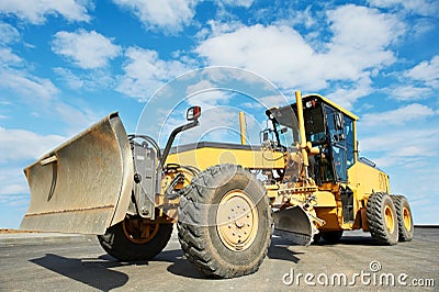 Road grader bulldozer Stock Photo