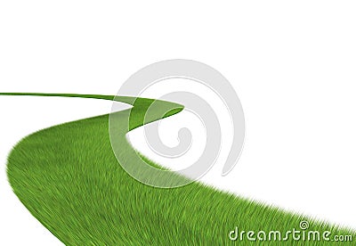 Road of grass isolated on white background Stock Photo