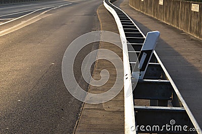 Road or highway with guardrail Stock Photo