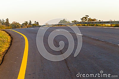 Road Highway New Tarmac Diminishing Perspective Stock Photo