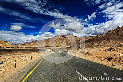 Road in Himalayas. Ladakh, India Stock Photo