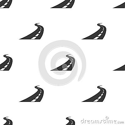 Road icon in black style isolated on white background. Logistic pattern stock vector illustration. Vector Illustration