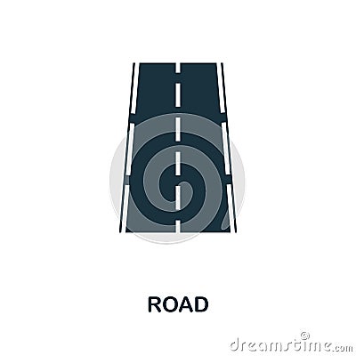 Road icon in vector. Flat style icon design. Vector illustration of road icon. Pictogram isolated on white. Vector Illustration